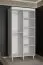 Moderner Schiebetürenschrank mit geschwungenen Spiegel Jotunheimen 181, Farbe: Weiß - Abmessungen: 208 x 100,5 x 62 cm (H x B x T)