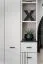 Garderobe | inkl. Sitzkissen | Spiegel | Farbe: Kaschmir / Schwarz | 4 Haken | gepolstertes Paneel | Maße: 210 x 32 x 203 cm | Kleiderschrank | 3 Schubladen