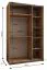 Kleiderschrank / Schiebetürenschrank | 245,5 x 150 x 64 cm | 2 Schiebetüren | 2 Kleiderstangen | 6 Einlegeböden | 6 Fächer | Farbe: Schwarz | Soft-Close