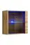 Wohnwand mit LED-Beleuchtung Balestrand 317, Farbe: Eiche Wotan / Schwarz - Abmessungen: 150 x 330 x 40 cm (H x B x T), mit acht Fächern