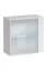 Außergewöhnliche Wohnwand Balestrand 311, Farbe: Weiß / Grau - Abmessungen: 150 x 330 x 40 cm (H x B x T), mit LED-Beleuchtung