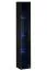 Wohnwand im modernen Design Balestrand 242, Farbe: Schwarz - Abmessungen: 180 x 330 x 40 cm (H x B x T), mit LED-Beleuchtung