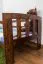 Kinderbett mit Absturzsicherung Kiefer Vollholz massiv Nussfarben A17, inkl. Lattenrost - Abmessung 70 x 160 cm - inklusive Matratze