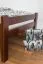 Kinderbett / Jugendbett "Easy Premium Line" K1/2n, Buche Vollholz massiv dunkelbraun lackiert - Liegefläche: 90 x 200 cm