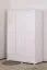 Kleiderschrank Kiefer Vollholz massiv weiß lackiert Junco 07 - Abmessungen: 195 x 117 x 57 cm (H x B x T)