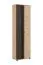 Garderobe Komplett - Set C Angvik, 3-teilig, Farbe: Eiche / Schwarz, ein Garderobenschrank, ein Schuhschrank, ein Spiegel mit zwei Ablageflächen