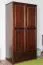 Kleiderschrank Kiefer Vollholz massiv Walnussfarben Junco 08B - Abmessung 195 x 102 x 59 cm (H x B x T)
