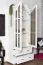 Weiße Vitrine Kiefer Massivholz Pipilo 06, sehr geräumig, 224 x 95 x 40 cm, mit 2 Schubladen und 3 Fächern, robust und langlebig