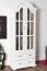 Weiße Vitrine Kiefer Massivholz Pipilo 06, sehr geräumig, 224 x 95 x 40 cm, mit 2 Schubladen und 3 Fächern, robust und langlebig