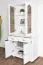 Vitrine Kiefer Massivholz Pipilo 08, in Weiß, 200 x 95 x 54 cm, viel Stauraum, 5 Fächer und 2 Schubladen, einfacher und rascher Aufbau