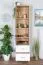 Vitrine Hohgant 09, Farbe: Eiche / Weiß - 209 x 50 x 42 cm (H x B x T)