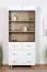 Vitrine Hohgant 11, Farbe: Eiche / Weiß - 209 x 90 x 42 cm (H x B x T)