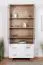 Vitrine Hohgant 11, Farbe: Eiche / Weiß - 209 x 90 x 42 cm (H x B x T)