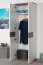 Schrank Sagone 01, Farbe: Eiche Dunkelbraun / Weiß - Abmessungen: 189 x 68 x 35 cm (H x B x T)