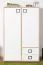 Kommode 27, Farbe: Buche / Weiß - 134 x 86 x 37 cm (H x B x T)