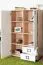 Kommode 27, Farbe: Buche / Weiß - 134 x 86 x 37 cm (H x B x T)