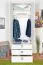 Drehtürenschrank / Kleiderschrank 18, Farbe: Weiß - Abmessungen: 236 x 84 x 56 cm (H x B x T)