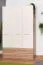 Drehtürenschrank / Kleiderschrank Gataivai 02, Farbe: Beige Hochglanz / Walnuss - 224 x 137 x 57 cm (H x B x T)