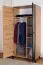 Kleiderschrank mit einer Kleiderstange Lassila 01, Farbe: Eiche Artisan / Schwarz - Abmessungen: 191 x 92 x 54 cm (H x B x T), mit 2 Türen und fünf Fächern