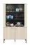 Vitrine Petkula 03, Farbe: Beige hell - Abmessungen: 151 x 92 x 40 cm (H x B x T), mit 4 Türen und 4 Fächern