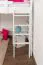 Weißes Kinder-Hochbett 120 x 200 cm | Massivholz: Buche | Weiß Lackiert | umbaubar in Einzelbett | Premium-Qualität | inkl. Rollrost Abbildung