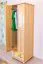 Kleiderschrank | 2 Drehtüren | 1 Schublade | 1 Fach | mit Kleiderstange | 65 cm breit | Massivholz | Farbe: Natur Abbildung