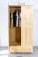Kleiderschrank | 2 Drehtüren | 1 Schublade | 1 Fach | mit Kleiderstange | 102 cm breit | Massivholz | Farbe: Natur Abbildung