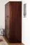 Kleiderschrank | 3 Drehtüren | 2 Schubladen | 5 Fächer | mit Kleiderstange | 135 cm breit | Massivholz | Farbe: Walnussfarben Abbildung