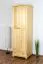 Kleiderschrank | 2 Drehtüren | 4 Fächer | 1 Schublade | mit Kleiderstange | 65 cm breit | Massivholz | Farbe: Natur Abbildung