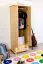 Kleiderschrank | 2 Drehtüren | 1 Schublade | 1 Fach | mit Kleiderstange | 65 cm breit | Massivholz | Farbe: Natur Abbildung