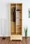 Kleiderschrank | 2 Drehtüren | 4 Fächer | 1 Schublade | mit Kleiderstange | 65 cm breit | Massivholz | Farbe: Natur Abbildung