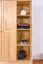 Kleiderschrank | 3 Drehtüren | 2 Schubladen | 4 Fächer | mit Kleiderstange | 123 cm breit | Massivholz | Farbe: Natur Abbildung