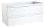 Waschtischunterschrank Bikaner 05 mit Siphonausschnitt, Farbe: Weiß glänzend – 50 x 99 x 45 cm (H x B x T)
