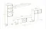 Rustikale Wohnwand Hundvin 01, Farbe: Eiche Canion / Schwarz - Abmessungen: 194 x 340 x 45 cm (H x B x T), mit Push-to-open Funktion