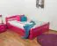 Jugendbett "Easy Premium Line" K4, inkl. 2 Schubladen und 1 Abdeckblende, 140 x 200 cm Buche Vollholz massiv rosa lackiert
