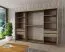 250 cm breiter Kleiderschrank mit 10 Fächern und 3 Türen | Farbe: Weiß / Schwarz Abbildung
