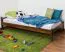 Bettrahmen für Kinder / Kinderbett 90 x 200 cm | Massivholz: Kiefer | Nuss Lackiert | inkl. Rollrost Abbildung