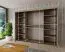 Großer 250 cm breiter Kleiderschrank mit 10 Fächern und 3 Türen | Farbe: Weiß / Schwarz Abbildung