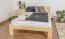 Massivholz Einzelbett / Gästebett A5 Liegefläche 120 x 200 cm, Kiefer natur, inkl. Lattenrost und Kopfteil, 26 mm Rahmenstärke
