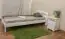Einzelbett / Gästebett Kiefer Vollholz massiv weiß lackiert A5, inkl. Lattenrost - Abmessung 90 x 200 cm