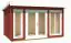 Gartenhaus G209 mit großen Glasflächen, inkl. Fußboden, Schwedenrot, 34 mm Blockbohlen, 13,80 m², Pultdach, Türen/Fenster aus Kiefer, Isolierverglasung