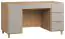 Schreibtisch Nanez 02, Farbe: Eiche / Grau - Abmessungen: 78 x 140 x 67 cm (H x B x T)