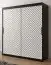 Kleiderschrank mit edlen Design Mulhacen 60, Farben: Schwarz matt / Weiß matt - Abmessungen: 200 x 180 x 62 cm (H x B x T), mit 10 Fächern