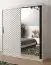 Kleiderschrank mit modernen Design Mulhacen 94, Farbe: Weiß matt / Schwarz matt - Abmessungen: 200 x 180 x 62 cm (H x B x T), mit 10 Fächern und zwei Kleiderstangen