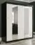 Außergewöhnlicher Kleiderschrank mit 10 Fächern Ätna 14, Farbe: Schwarz matt / Weißer Marmor - Abmessungen: 200 x 180 x 62 cm (H x B x T), mit zwei Spiegel