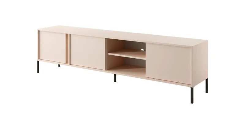 TV-Unterschrank mit genügend Stauraum Zaghouan 09, Farbe: Beige - Abmessungen: 53,5 x 202,9 x 39,5 cm (H x B x T)