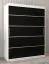 Schiebetürenschrank / Kleiderschrank Jan 03A, Farbe:  Schwarz / Weiß matt - Abmessungen: 200 x 150 x 62 cm ( H x B x T)