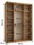 Weißer Schiebetürenschrank Tharo, auch für Wohnzimmer geeignet, Schwarzer Metallgriff, platzsparend, viel Stauraum, Anti Staubbürsten, 235,2 x 180 x 45 cm
