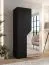 Kleiderschrank | 1 Spiegeltür | Farbe: Schwarz | 1 Fach | 1 Kleiderstange | Griffe: Gold | Drehtürenschrank | Maße: 100 x 52 x 202 cm | Soft-Close-Funktion