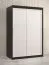 Kleiderschrank mit schlichten Design Liskamm 07, Farbe: Schwarz matt / Weiß matt - Abmessungen: 200 x 120 x 62 cm (H x B x T), mit fünf Fächern und zwei Kleiderstangen